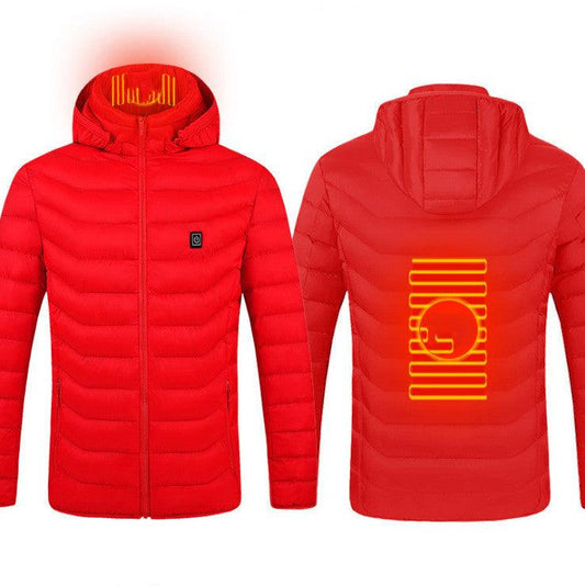 New Heated Jacket Coat USB Electric Jacket Cotton Coat Heater Thermal Clothing Heating Vest Men's Clothes Winter - MANDOTOS