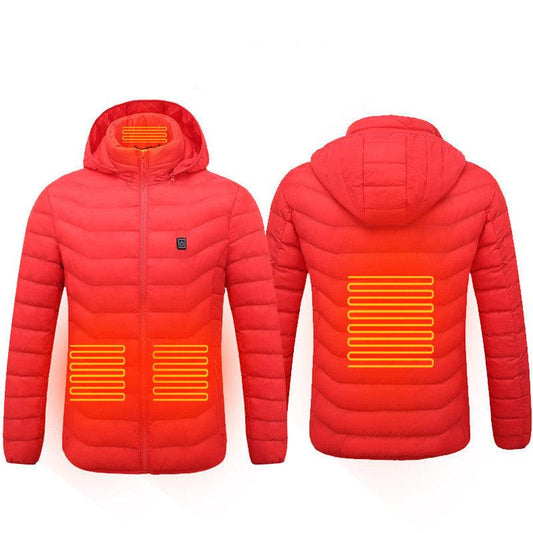 New Heated Jacket Coat USB Electric Jacket Cotton Coat Heater Thermal Clothing Heating Vest Men's Clothes Winter - MANDOTOS