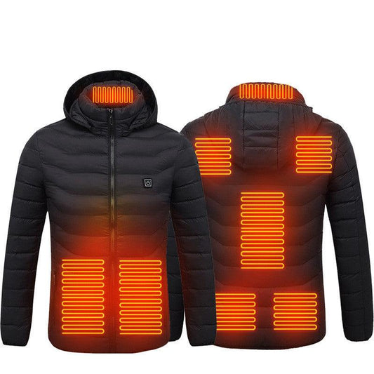 New Heated Jacket Coat USB Electric Jacket Cotton Coat Heater Thermal Clothing Heating Vest Men's Clothes Winter - MANDOTOS
