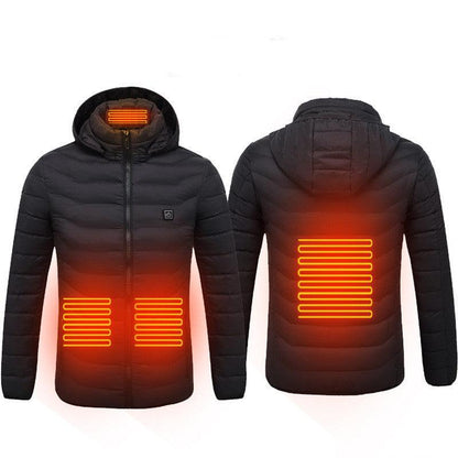 New Heated Jacket Coat USB Electric Jacket Cotton Coat Heater Thermal Clothing Heating Vest Men's Clothes Winter - MANDOTOS