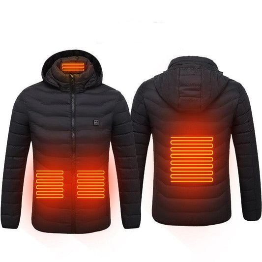 New Heated Jacket Coat USB Electric Jacket Cotton Coat Heater Thermal Clothing Heating Vest Men's Clothes Winter - MANDOTOS