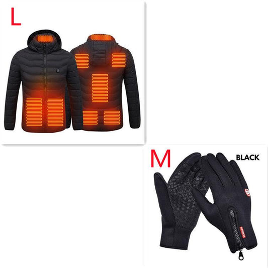New Heated Jacket Coat USB Electric Jacket Cotton Coat Heater Thermal Clothing Heating Vest Men's Clothes Winter - MANDOTOS