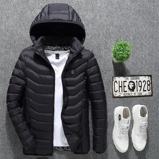 New Heated Jacket Coat USB Electric Jacket Cotton Coat Heater Thermal Clothing Heating Vest Men's Clothes Winter - MANDOTOS