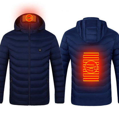 New Heated Jacket Coat USB Electric Jacket Cotton Coat Heater Thermal Clothing Heating Vest Men's Clothes Winter - MANDOTOS