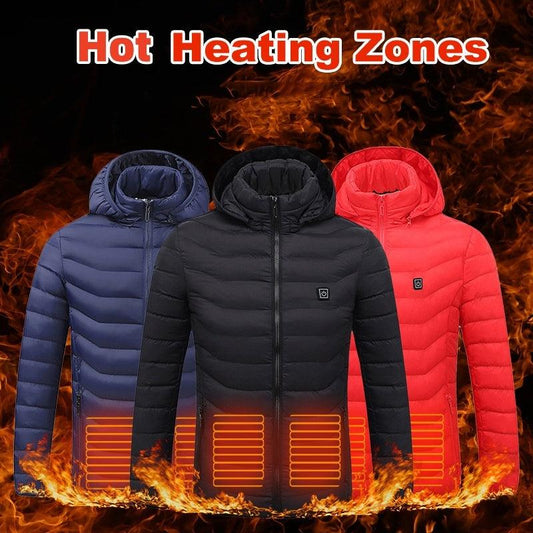 New Heated Jacket Coat USB Electric Jacket Cotton Coat Heater Thermal Clothing Heating Vest Men's Clothes Winter - MANDOTOS
