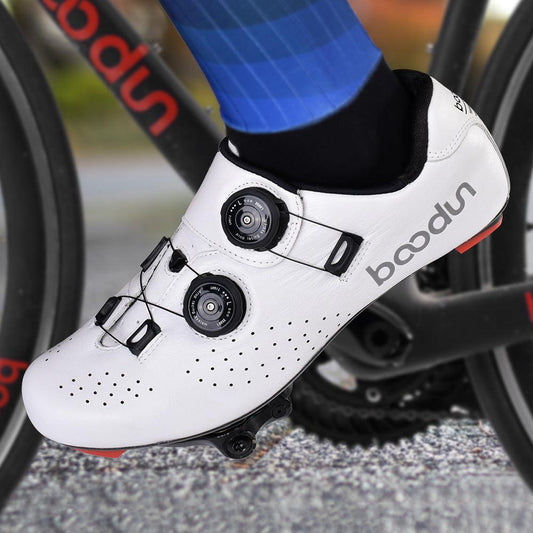Outdoor Shock - absorbing Leather Carbon Fiber Cycling Shoes - MANDOTOS