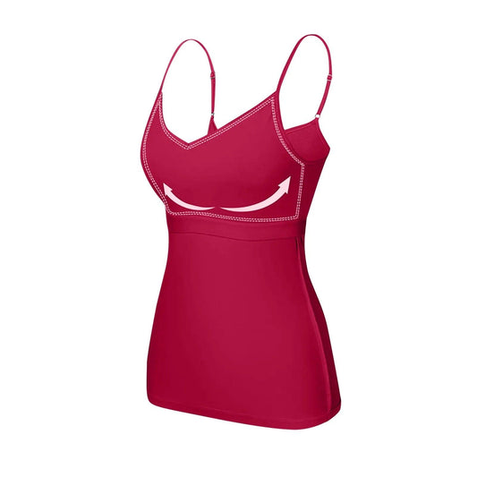 Padded Bra Tank Top Women Modal Spaghetti Solid Cami Top Vest Female Adjustable Camisole With Built In Bra Fitness Clothing - MANDOTOS