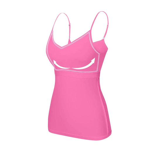 Padded Bra Tank Top Women Modal Spaghetti Solid Cami Top Vest Female Adjustable Camisole With Built In Bra Fitness Clothing - MANDOTOS