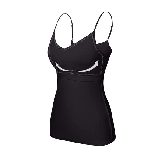 Padded Bra Tank Top Women Modal Spaghetti Solid Cami Top Vest Female Adjustable Camisole With Built In Bra Fitness Clothing - MANDOTOS