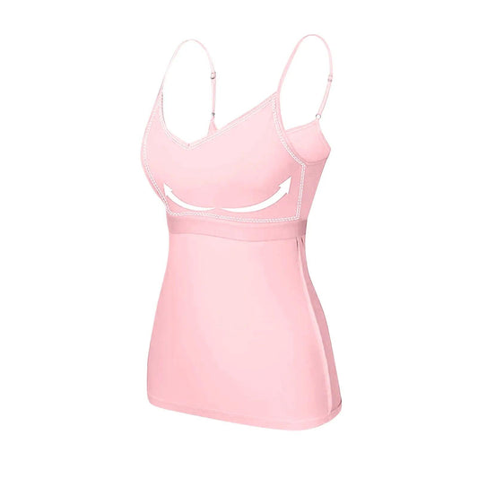 Padded Bra Tank Top Women Modal Spaghetti Solid Cami Top Vest Female Adjustable Camisole With Built In Bra Fitness Clothing - MANDOTOS