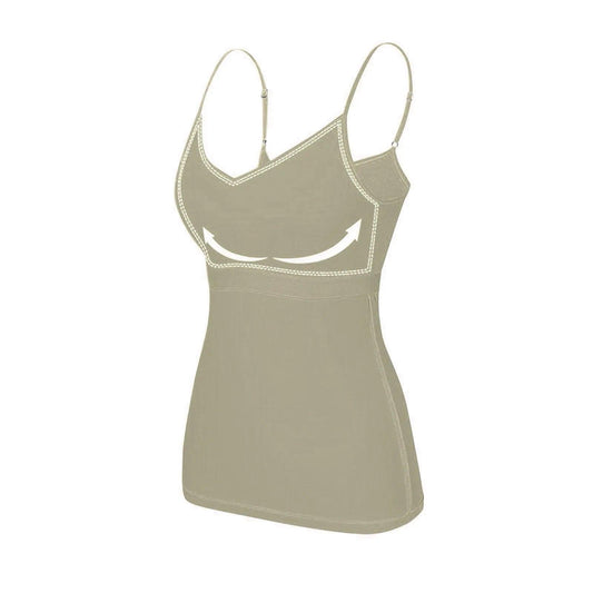 Padded Bra Tank Top Women Modal Spaghetti Solid Cami Top Vest Female Adjustable Camisole With Built In Bra Fitness Clothing - MANDOTOS