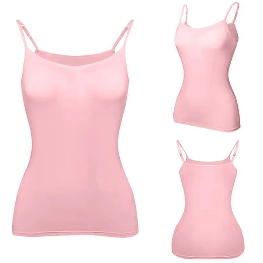 Padded Bra Tank Top Women Modal Spaghetti Solid Cami Top Vest Female Adjustable Camisole With Built In Bra Fitness Clothing - MANDOTOS