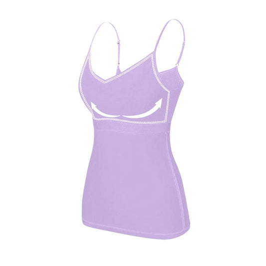Padded Bra Tank Top Women Modal Spaghetti Solid Cami Top Vest Female Adjustable Camisole With Built In Bra Fitness Clothing - MANDOTOS