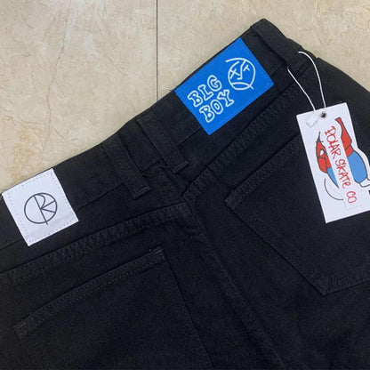Polar Big Boy Embroidery Jeans Y2K Pants Streetwear Gothic Cartoon Blue Baggy Jeans Retro Punk Rock High Waist Denim Trousers - MANDOTOS