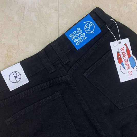 Polar Big Boy Embroidery Jeans Y2K Pants Streetwear Gothic Cartoon Blue Baggy Jeans Retro Punk Rock High Waist Denim Trousers - MANDOTOS