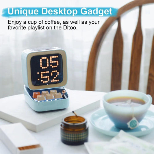 Retro Pixel Art Bluetooth Speaker and Alarm Clock - MANDOTOS