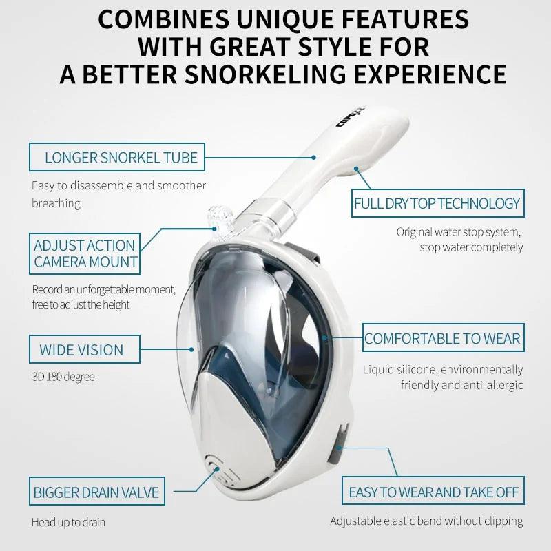 Seamless Snorkel Dive Mask - MANDOTOS