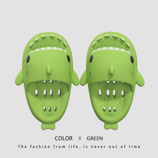Shark Slippers With Drain Holes Shower Shoes For Women Quick Drying Eva Pool Shark Slides Beach Sandals With Drain Holes - MANDOTOS
