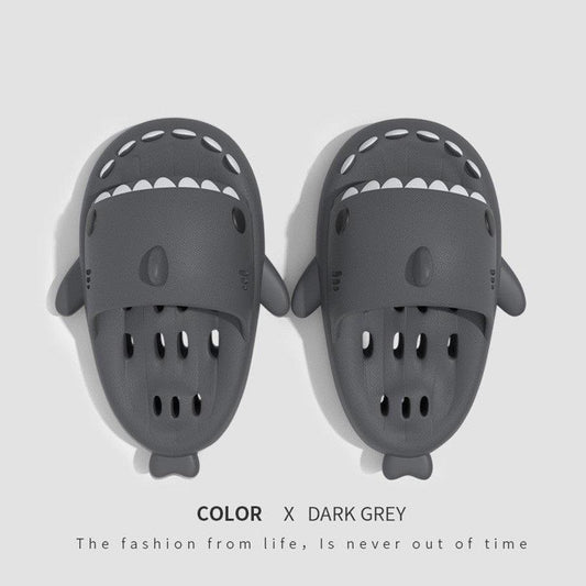 Shark Slippers With Drain Holes Shower Shoes For Women Quick Drying Eva Pool Shark Slides Beach Sandals With Drain Holes - MANDOTOS
