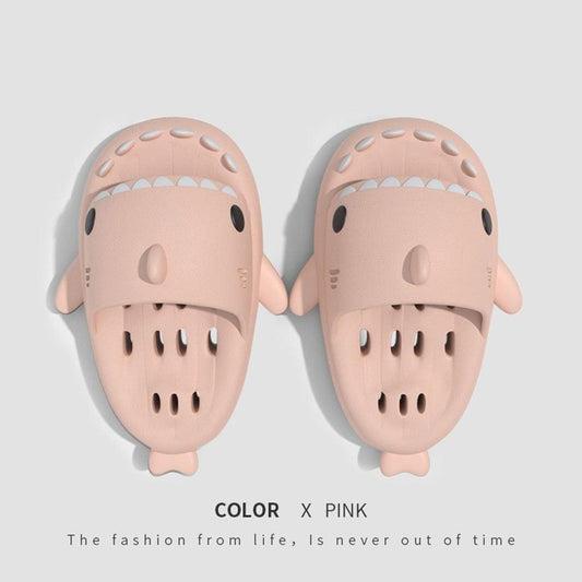 Shark Slippers With Drain Holes Shower Shoes For Women Quick Drying Eva Pool Shark Slides Beach Sandals With Drain Holes - MANDOTOS