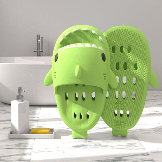 Shark Slippers With Drain Holes Shower Shoes For Women Quick Drying Eva Pool Shark Slides Beach Sandals With Drain Holes - MANDOTOS