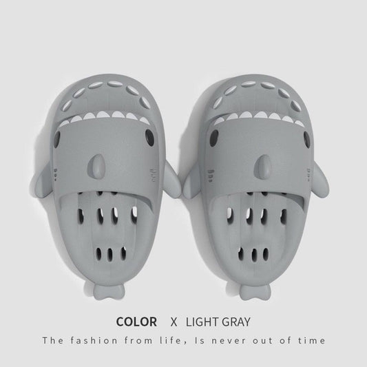 Shark Slippers With Drain Holes Shower Shoes For Women Quick Drying Eva Pool Shark Slides Beach Sandals With Drain Holes - MANDOTOS