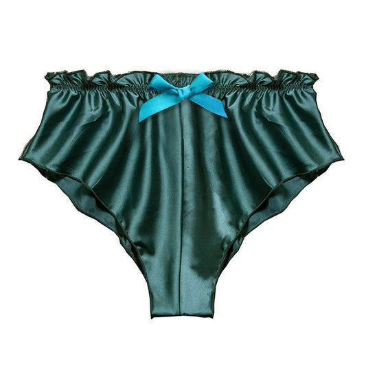 Silk Satin Sexy Panties Simple Flowers Floral Printed Lace Pajamas Underwear Fashionable Oversized Women Shorts Under Wears - MANDOTOS