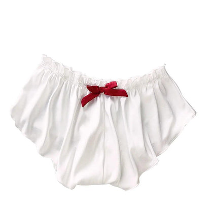 Silk Satin Sexy Panties Simple Flowers Floral Printed Lace Pajamas Underwear Fashionable Oversized Women Shorts Under Wears - MANDOTOS
