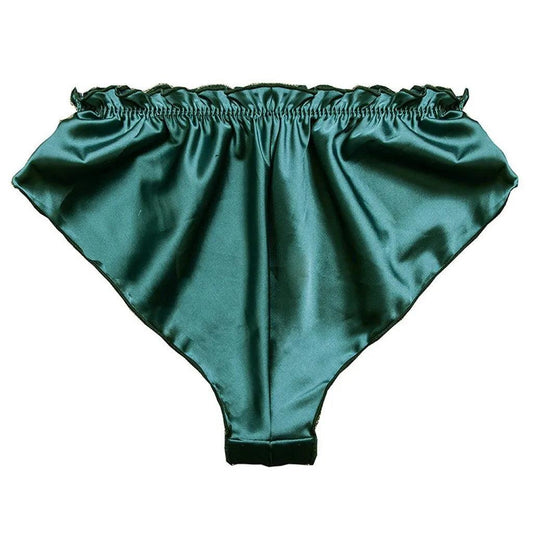 Silk Satin Sexy Panties Simple Flowers Floral Printed Lace Pajamas Underwear Fashionable Oversized Women Shorts Under Wears - MANDOTOS