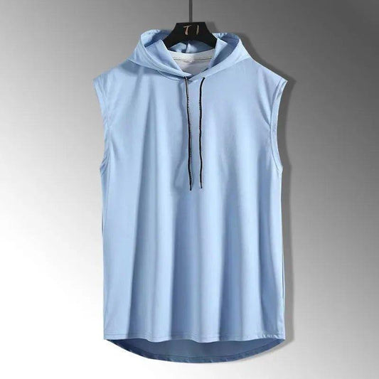 Solid Color 2023 Brand New Men's Tank Tops Vest Sleeveless Tees For Male Hooded Man Vests Tops Hip Hop Men Tank Top T shirt - MANDOTOS