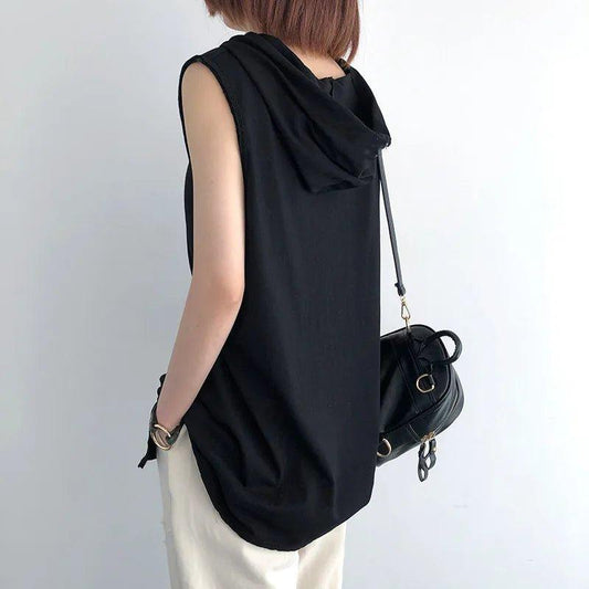 Solid Color 2023 Brand New Men's Tank Tops Vest Sleeveless Tees For Male Hooded Man Vests Tops Hip Hop Men Tank Top T shirt - MANDOTOS