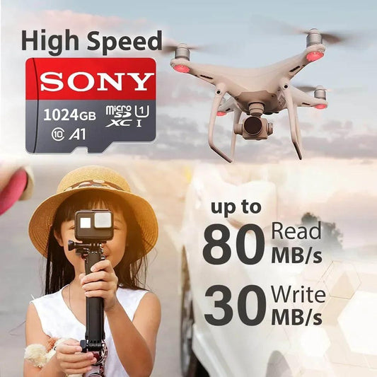 SONY Micro SD Memory Card Class 10 1TB 512GB 256GB 128GB 64GB 32GB Micro SD TF Flash Card 32 64 128 GB MicroSD for Phone Camera - MANDOTOS