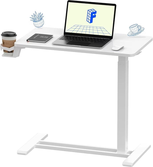 Standing Scroll Table With Hidden Wheels Side Table Height - adjustable Bed Table - MANDOTOS