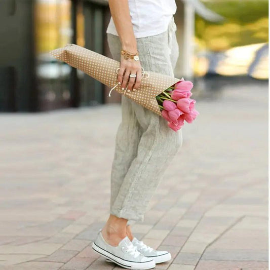 Summer Elegance Drawstring Trousers - MANDOTOS