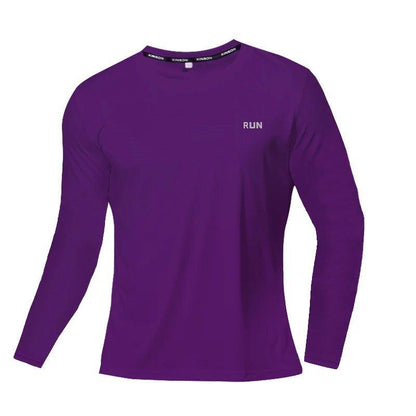 Summer Ice Silk Long Sleeve T-Shirt Men 2023 New Quick Dry Breathable Air Conditioning Outdoor Sun Protection Running Outer Wear - MANDOTOS