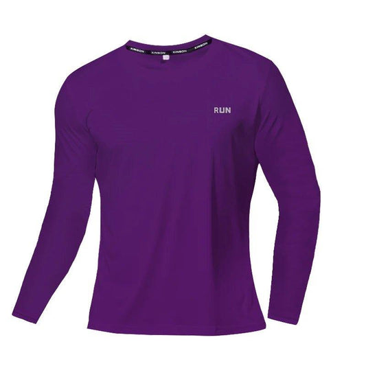 Summer Ice Silk Long Sleeve T-Shirt Men 2023 New Quick Dry Breathable Air Conditioning Outdoor Sun Protection Running Outer Wear - MANDOTOS