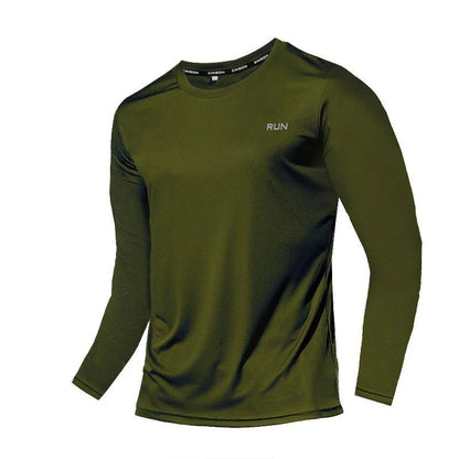 Summer Ice Silk Long Sleeve T-Shirt Men 2023 New Quick Dry Breathable Air Conditioning Outdoor Sun Protection Running Outer Wear - MANDOTOS