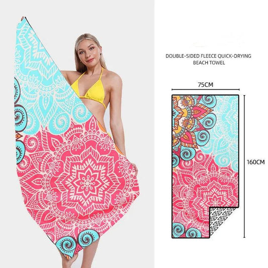 SwiftDry Patterned Beach Towel - MANDOTOS