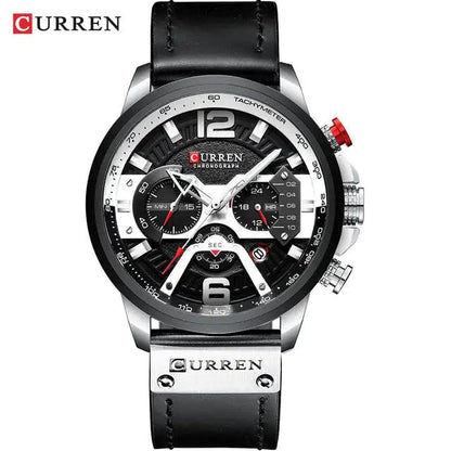 Tactical Elegance Leather Watch - MANDOTOS
