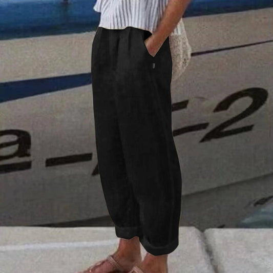 Teen Sweatpants Summer Women'S Solid Color High Waist Stitching Casual Pants Women Joggers Trousers Korean Fashion Trousers - MANDOTOS