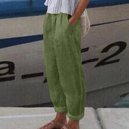 Teen Sweatpants Summer Women'S Solid Color High Waist Stitching Casual Pants Women Joggers Trousers Korean Fashion Trousers - MANDOTOS