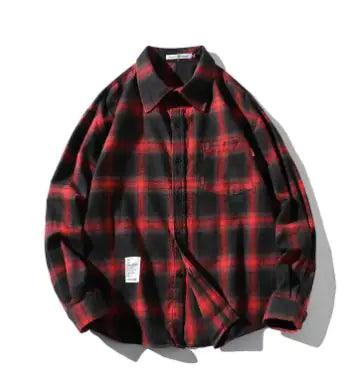 Unisex Checkered Long Sleeve Shirt - MANDOTOS