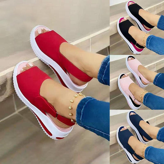 Velcro Casual Summer Women Sandals Fish Mouth Sandals - MANDOTOS
