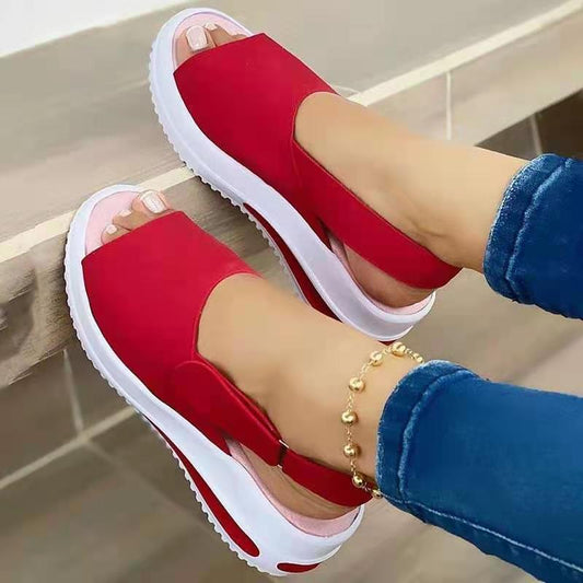Velcro Casual Summer Women Sandals Fish Mouth Sandals - MANDOTOS