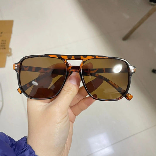 Vintage Men Women Big Sunglasses Men Square Shades Brand Designer Unisex Sun Glasses Black Lense Male Female Sunglasses UV400 - MANDOTOS