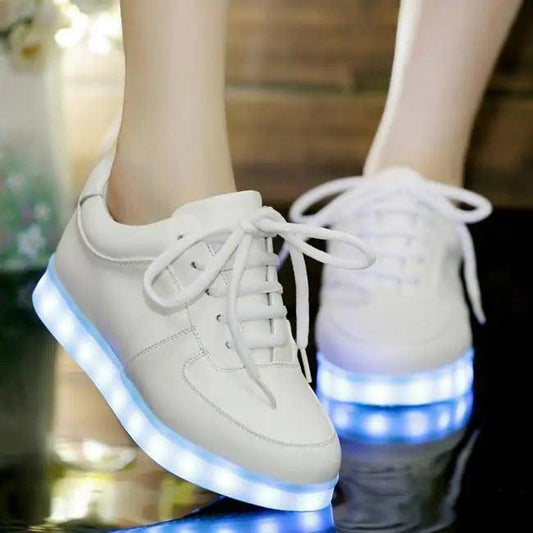 White Light Up Shoes - MANDOTOS