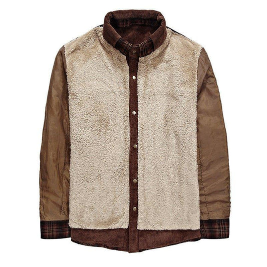 Winter Jacket Men Thicken Warm Fleece Jackets Coats Pure Cotton Plaid Jacket Military Clothes - MANDOTOS