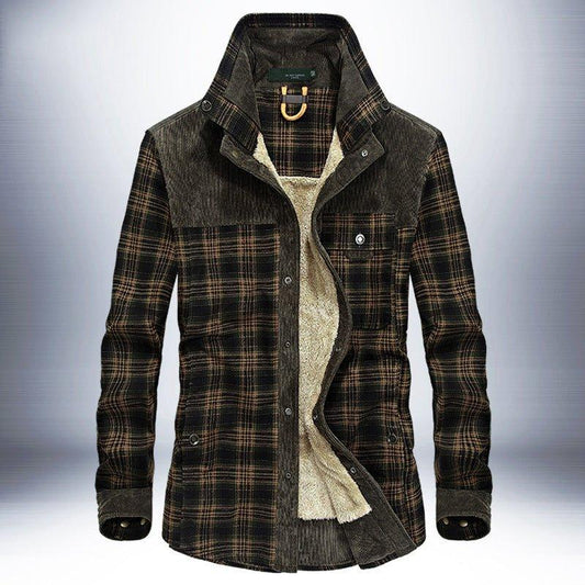 Winter Jacket Men Thicken Warm Fleece Jackets Coats Pure Cotton Plaid Jacket Military Clothes - MANDOTOS