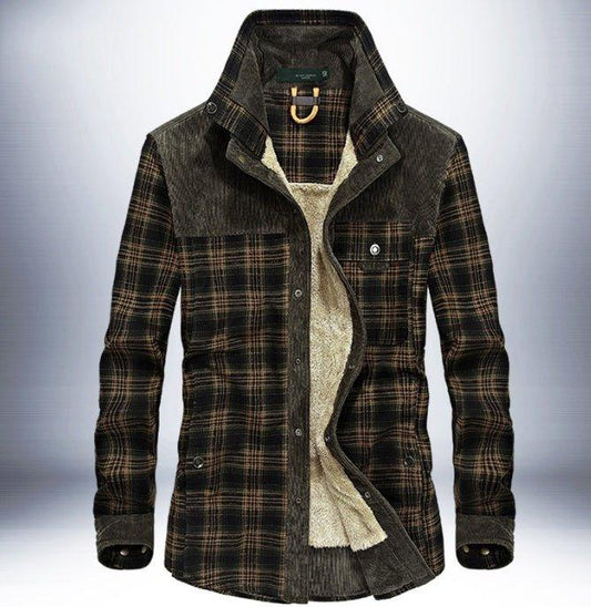 Winter Jacket Men Thicken Warm Fleece Jackets Coats Pure Cotton Plaid Jacket Military Clothes - MANDOTOS