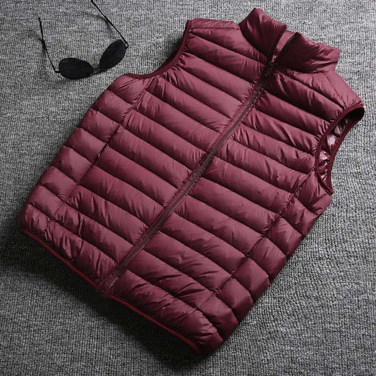 Winter white duck down ultralight sleeveless vest - MANDOTOS